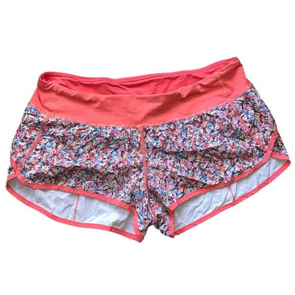 Lululemon Run: Speed Short *4-way Stretch Prism Petal Multi Atomic Red sz 10 - Picture 7 of 12